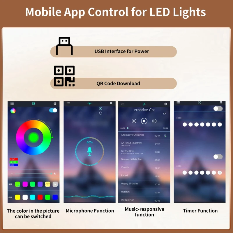 Modern Highboard with Height-Adjustable Shelves & App-Controlled LED, Tall Cabinet for Living, Dining Area, 145L x 39W x 171H cm, Black