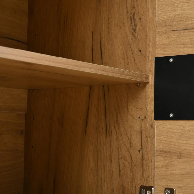 Modern Storage Cabinet with Soft-Close Hinges & Adjustable Shelves, Multifunctional Sideboard for Living Areas, 140L x 40W x 70H cm, Wood