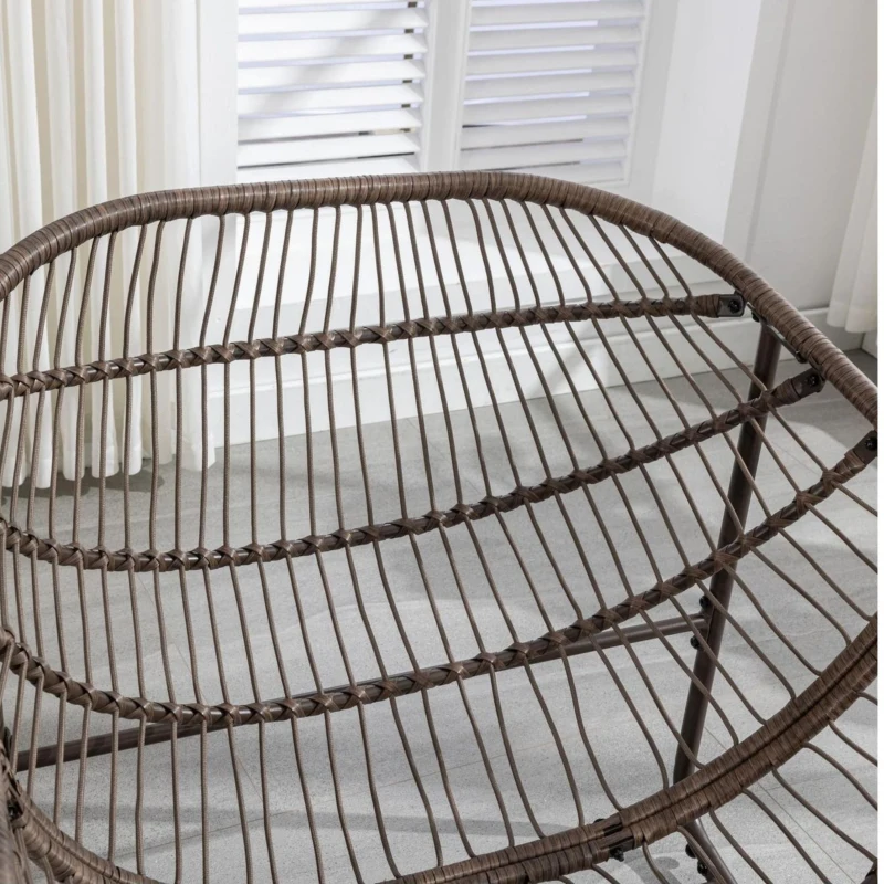 Schaukel-Eiersessel mit dickem Sitzkissen, Indoor & Outdoor Comfy Rocker Chair, 111x 94.5x 80 cm, Grün