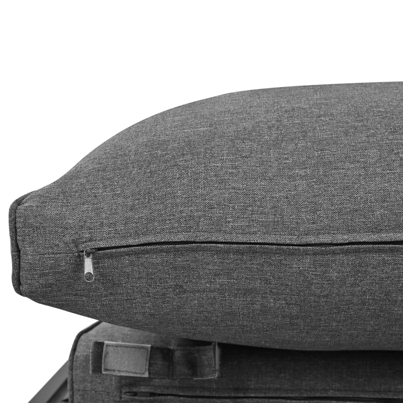 Modular Garden Sofa Set with Washable Zip-Off Cushion Covers, Versatile Garden Lounge Set for Patio, 160L × 64W × 75H cm, Gray