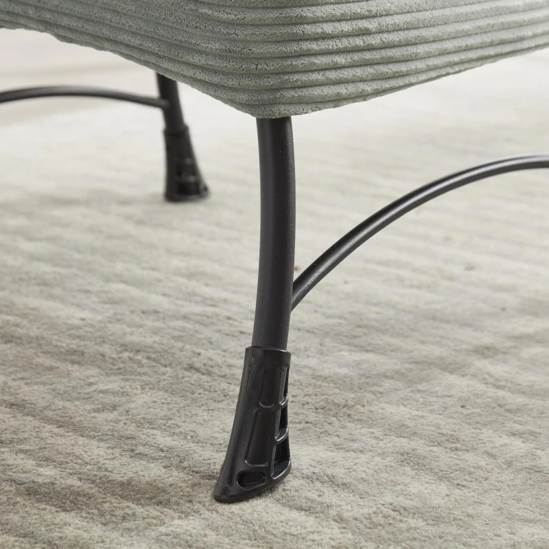 Lounge-Sessel mit Hocker, Armlehnen und einer Seitentasche, Flanellbezug, 69.9x64.0x95.0 cm, Hellgrün