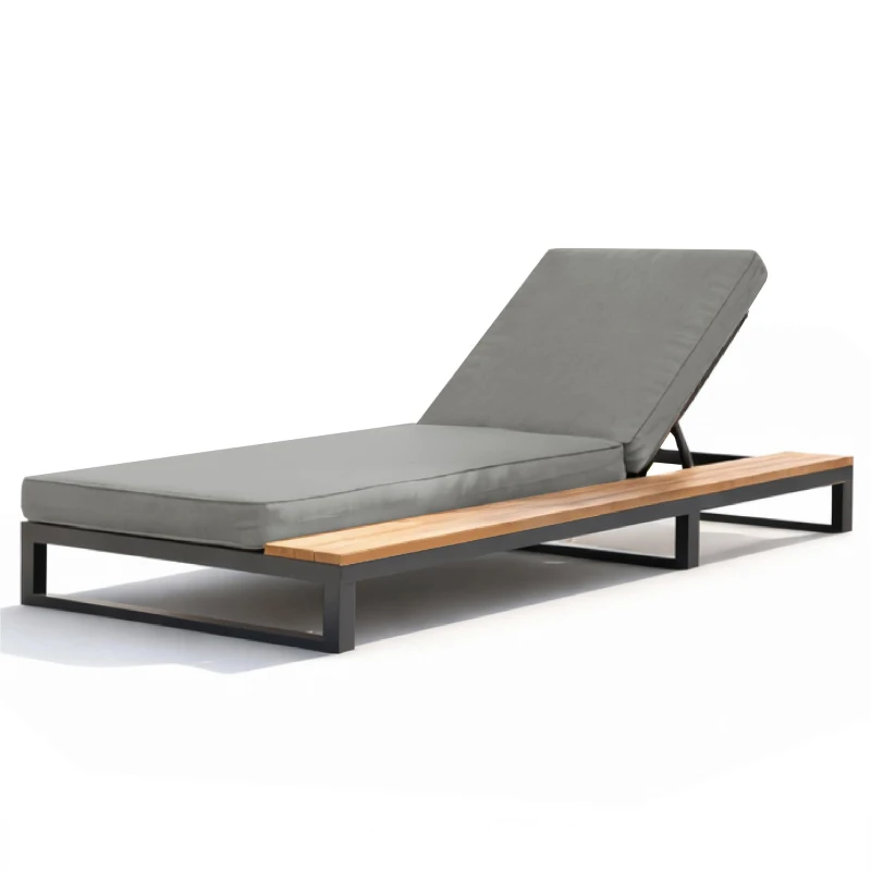 Outdoor Daybed Sun Lounger with 4-Position Adjustable Backrest, Waterproof Sofa Bed for Garden or Poolside, 184L x 79.5W x 73H cm, Gray