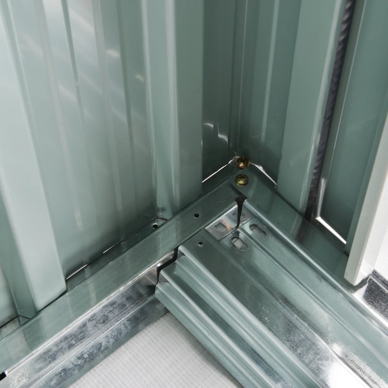 Outsunny 5 x 3ft Garden Storage Shed with Sliding Door and Sloped Roof Outdoor Equipment Tool, Green