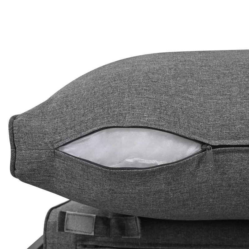 Modular Garden Sofa Set with Washable Zip-Off Cushion Covers, Versatile Garden Lounge Set for Patio, 160L × 64W × 75H cm, Gray