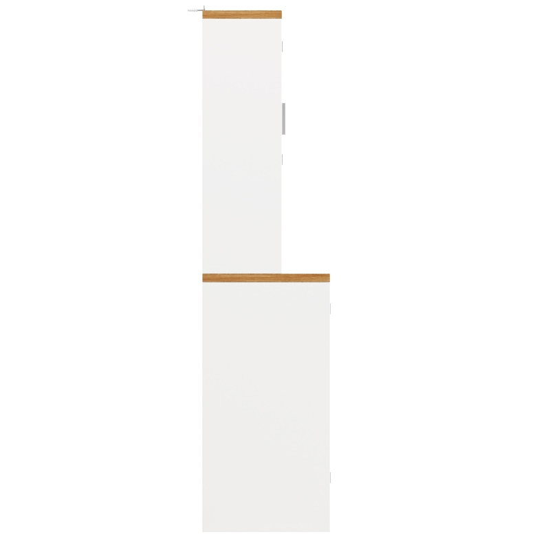 Tall Display Cabinet with 3-Door Storage and Large Worktop, Versatile Sideboard for Kitchen and Living Area, 104L x 40W x 180H cm, White