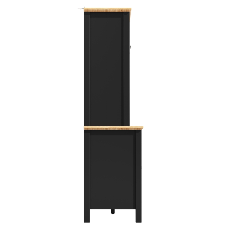 Tall Sideboard with 4 Doors, 3 Drawers and Open Shelf, Versatile Storage Cabinet for Kitchen & Living Area, 120L x 40W x 179H cm, Black