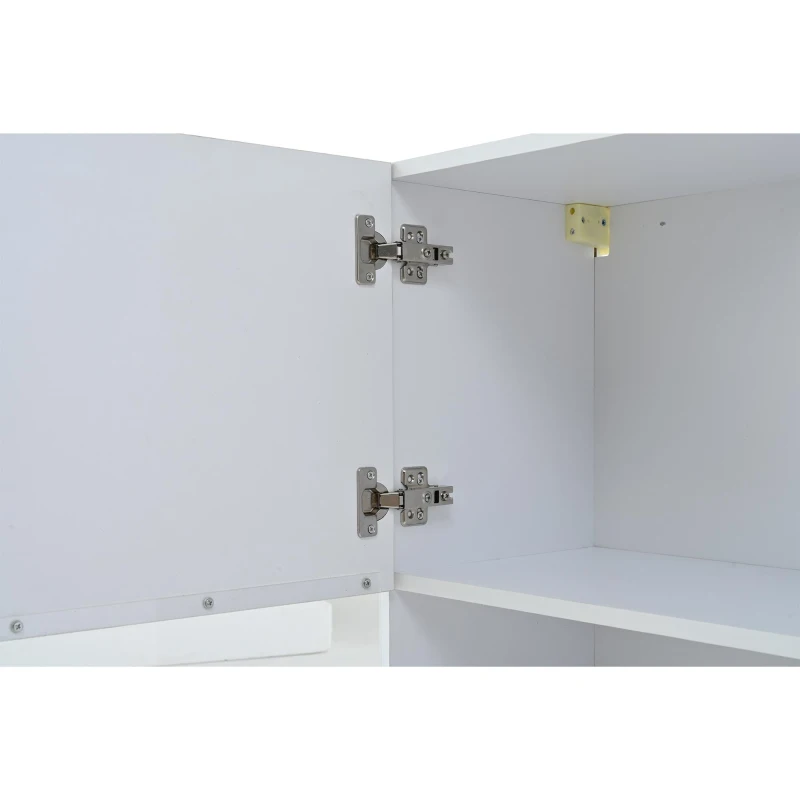 3-Piece TV Wall Unit Set with App-Controlled LED Lights, High-Gloss TV Cabinet Set for Modern Living Areas, 175L x 39W x 34H cm, White