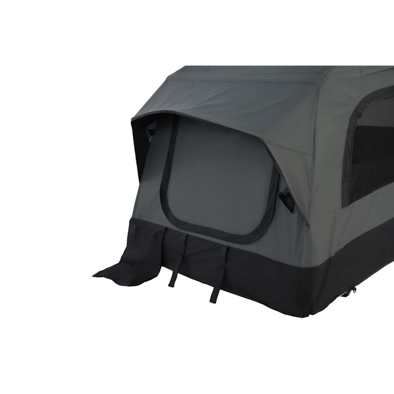 Aufblasbares Camping-Dachzelt fürs Auto/SUV, Platz für 2 Erwachsene + 1 Kind, 220x145x140 cm, Schwarz+Grau