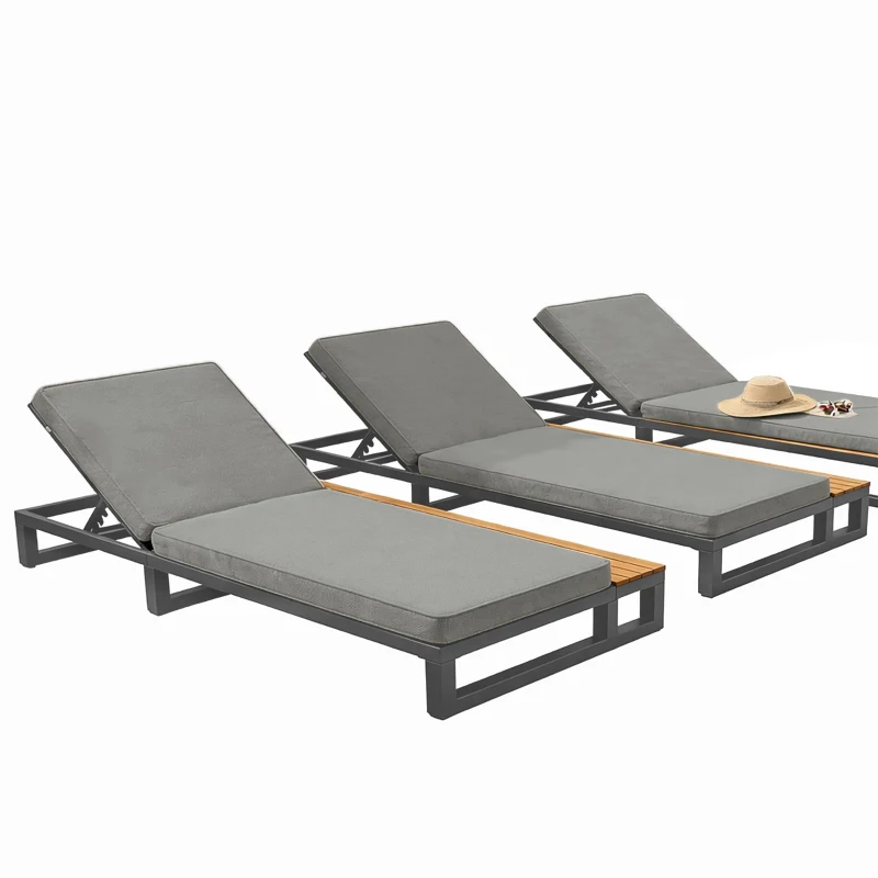 Outdoor Daybed Sun Lounger with 4-Position Adjustable Backrest, Waterproof Sofa Bed for Garden or Poolside, 184L x 79.5W x 73H cm, Gray