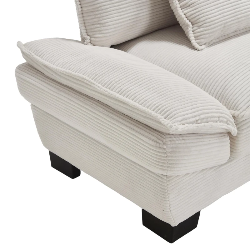 Oversized Cloud Sofa with Ergonomic High-Resilience Foam & 2 Lumbar Cushions, Modular Couch for 2 People, 224L x 81W x 81H cm, Beige