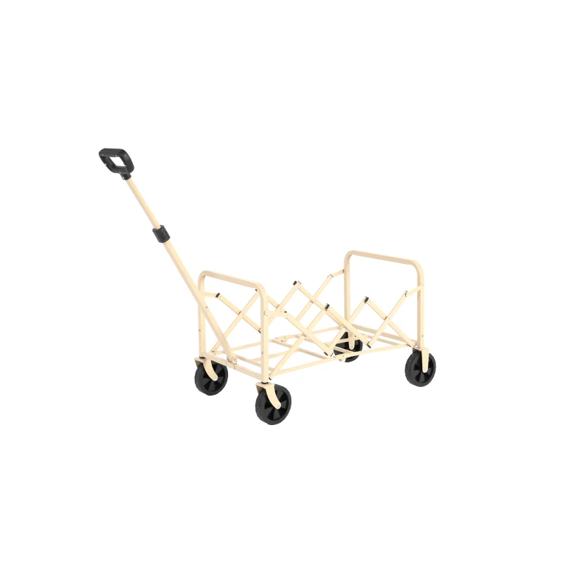 Faltbarer Strand- und Gartenwagen, für Camping, Einkaufen, 66 x 41 x 44,5 cm, Beige