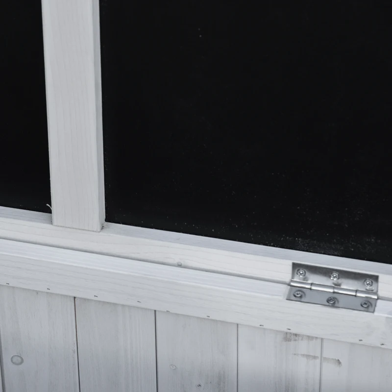 Outsunny Banca Gradina 127×56×60 cm – Lemn Alb cu Spatiu Depozitare