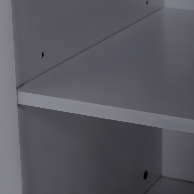 Space‑Saving Dining Table with 6 Adjustable Shelves & Storage Cabinet, Extendable Bar Table for 4–6 People, 118L-180 x 50W x 94H cm, Gray