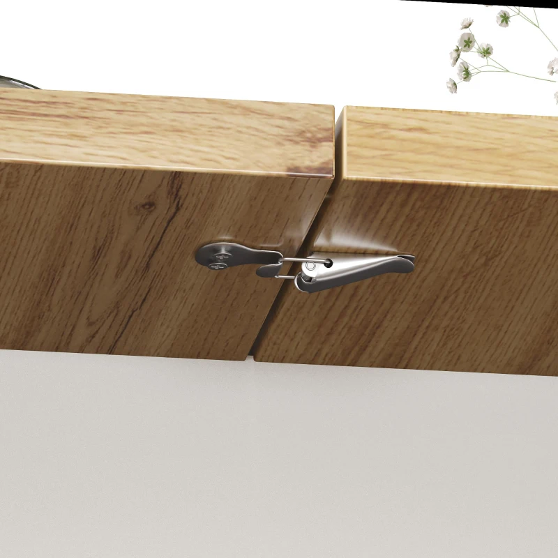 Extendable Dining Table with Telescopic 2-Sided Extension, Space-Saving Table for 4-6 People, 110-140L x 80W x 75H cm, White