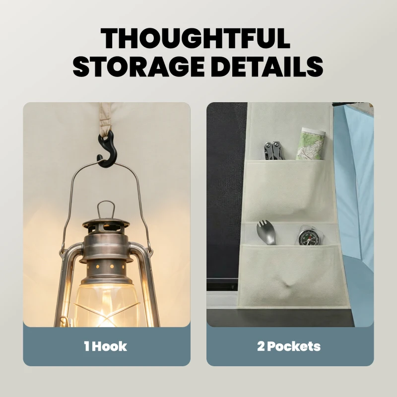 Outsunny Inflatable Camping Tent w/ Air Pump, Easy Setup 2-3 Person Blow Up Tent, Light Blue