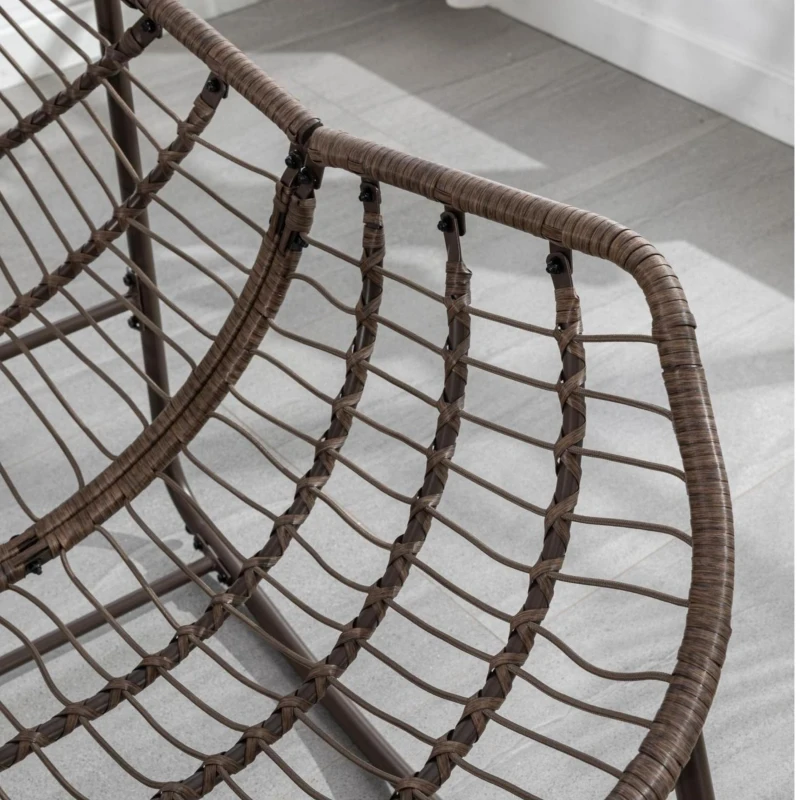 Schaukel-Eiersessel mit dickem Sitzkissen, Indoor & Outdoor Comfy Rocker Chair, 111x 94.5x 80 cm, Grün