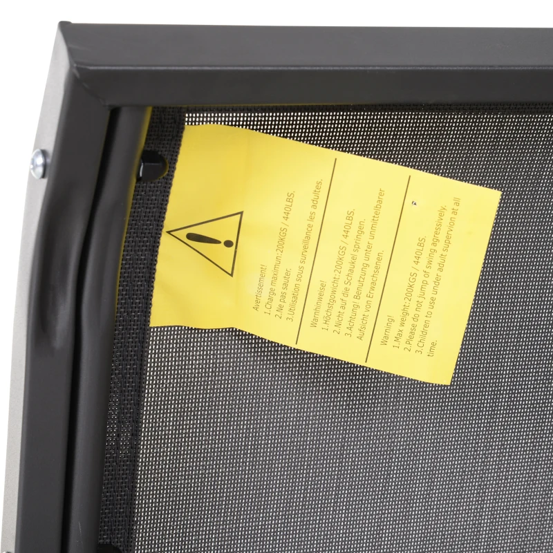 Outsunny 2-Person Outdoor Glider Bench - Patio Double Swing Gliding Chair Loveseat with Powder Coated Steel Frame for Garden, Patio, Porch, Grey