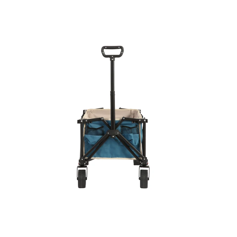 Faltbarer Bollerwagen, für Camping, Einkaufen, 77 x 48 x 45 cm, Blau