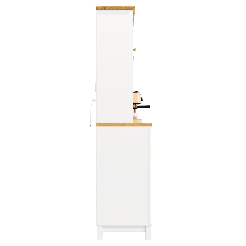 Stylish Sideboard with App-Controlled Built-In LED Light Strip, Practical Cabinet for Kitchen & Living Area, 105.5L x 40W x 180H cm, White