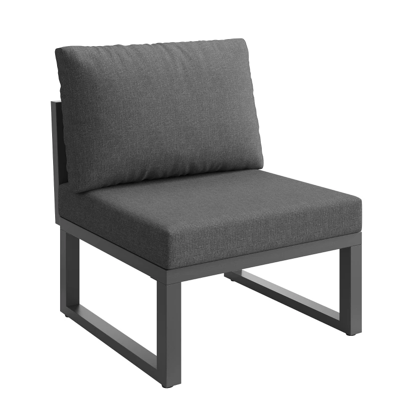 Outdoor Garden Furniture Set with High-Density Foam Cushions, Durable Garden Sofa Set with Plastic Weave, 240L x 118W x 83H cm, Gray