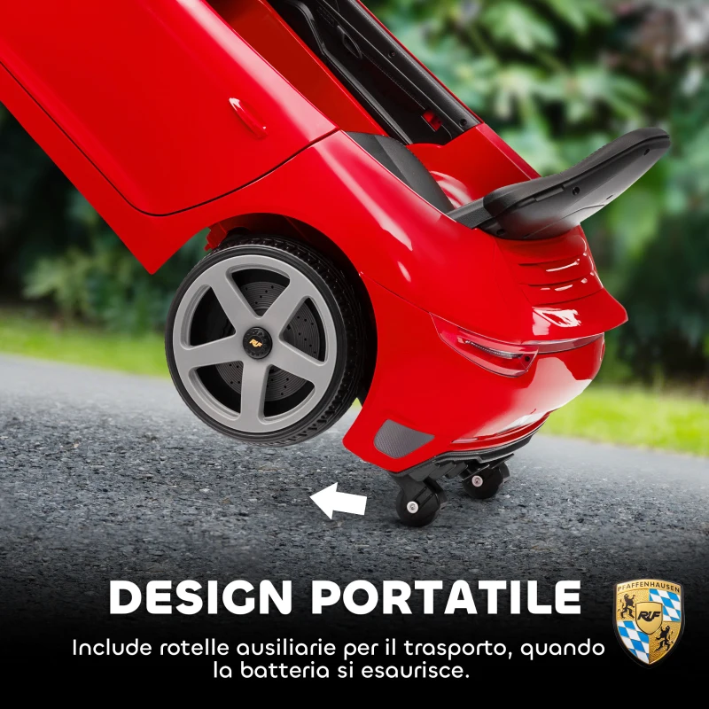 AIYAPLAY Macchina per Bambini 3-5 Anni con Licenza Ufficiale RUF GT, Telecomando, Cintura di Sicurezza e Musica, Rosso