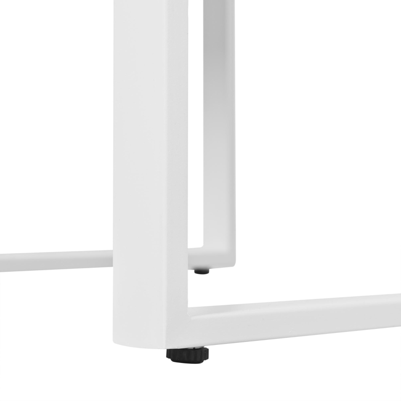 Set da pranzo in polyrattan per 6 persone, piano in vetro temperato, rivestimenti sfoderabili e lavabili, Marrone+Bianco