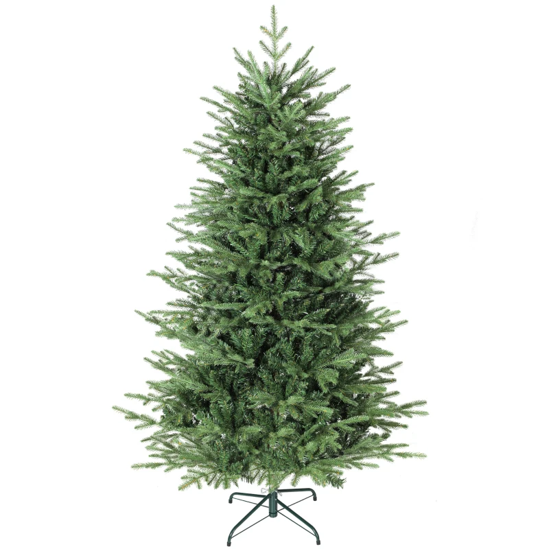 HOMCOM Árbol de Navidad Artificial 180 cm con 1794 Ramas y Soporte Metálico Plegable Fácil Montaje para Salón Interior Verde