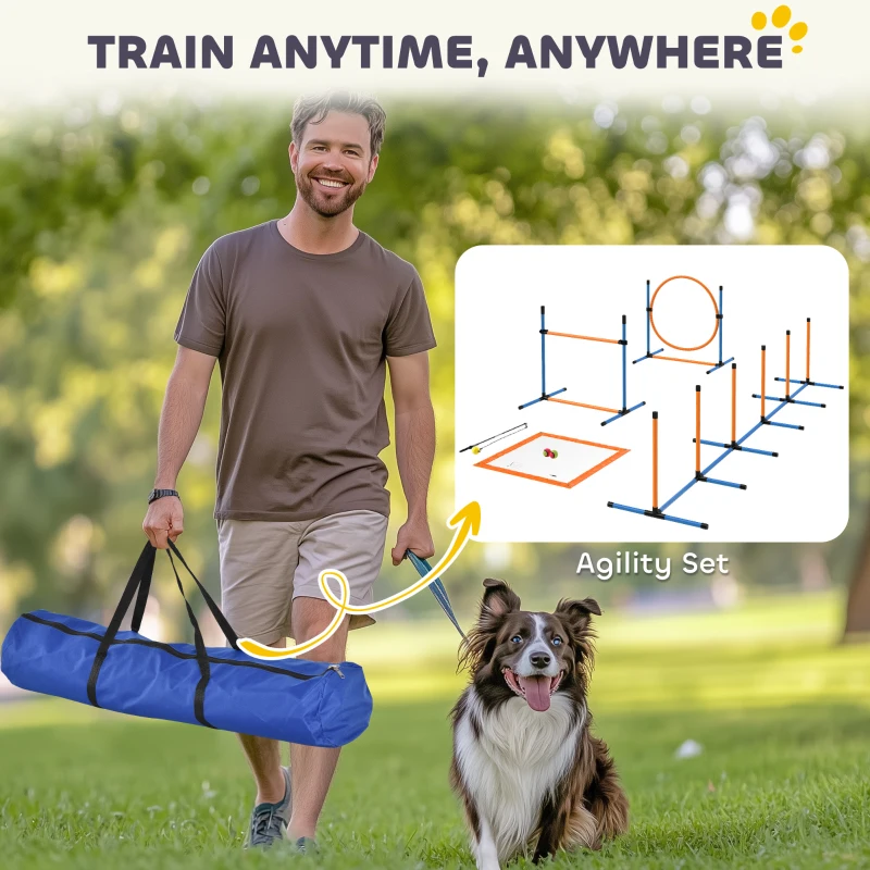 Zestaw Agility dla psów PawHut, 7 elementów, treningowy