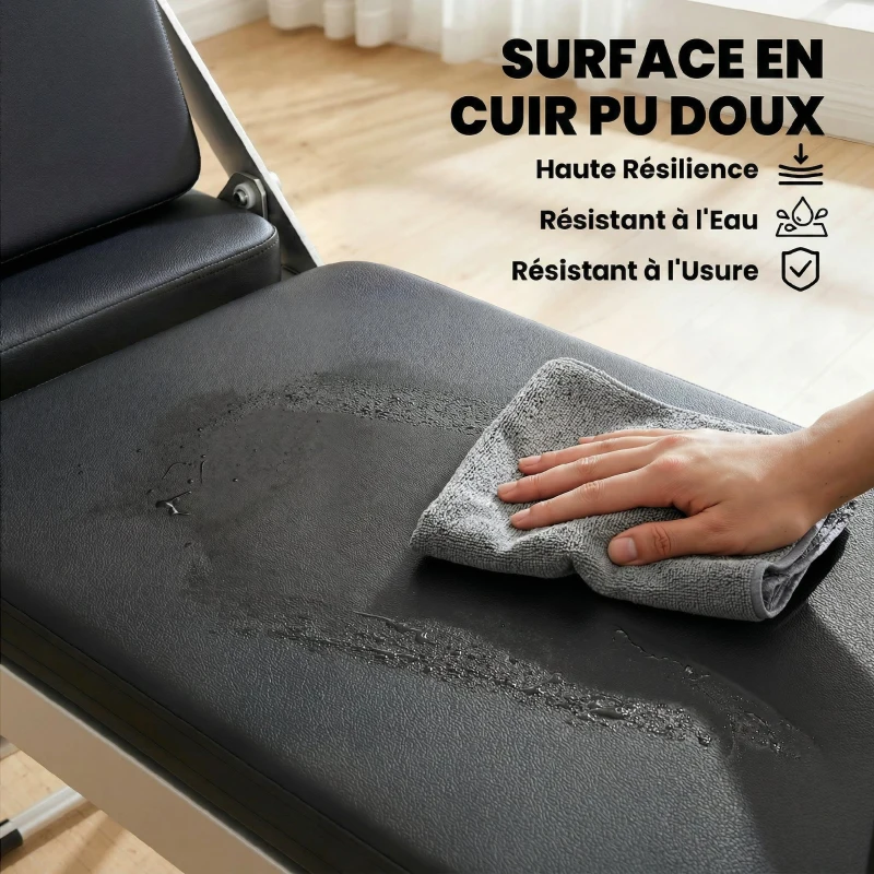 SPORTNOW Machine Reformer Pilates Pliable Système Hybride 4 Ressorts & 5 Cordes Silencieux Acier 195 x 56 x 88 cm Blanc