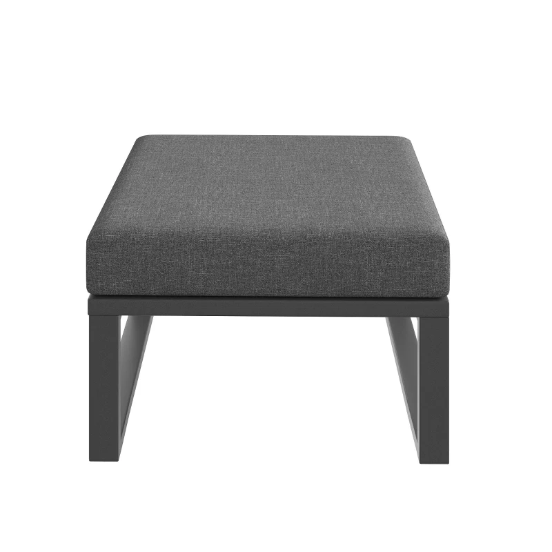 Stylish Modular Garden Sofa Set with Washable 9 cm Cushions, Versatile Garden Furniture Set for 6-7 Seater, 177L x 177W x 79H cm, Gray