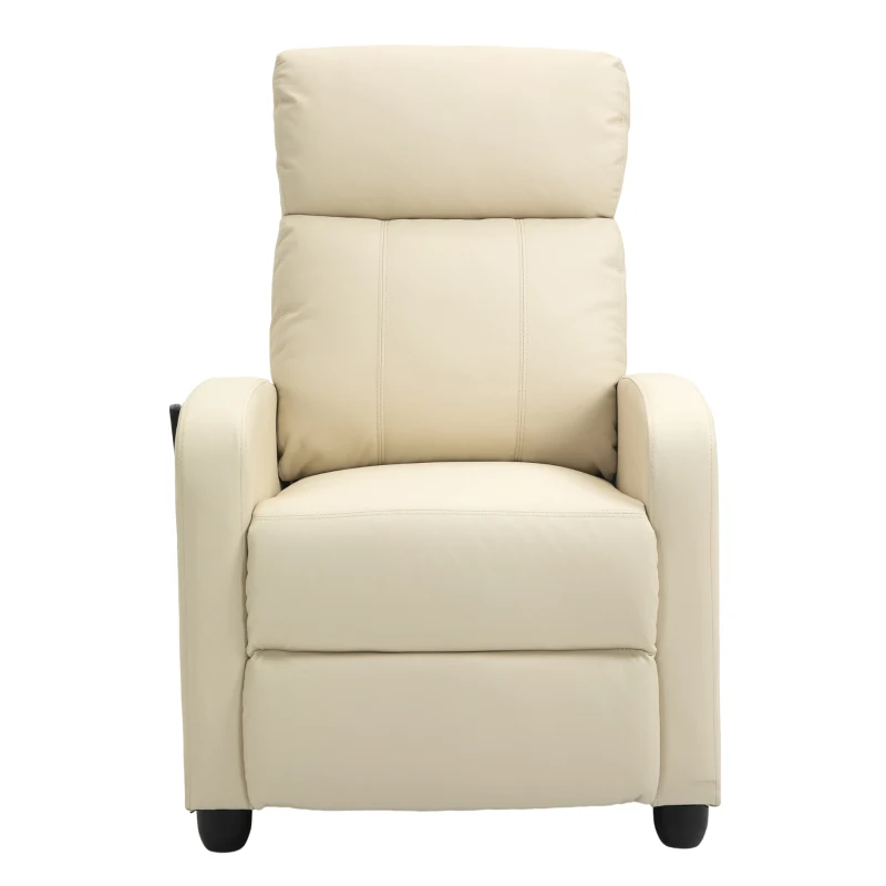 HOMCOM Fotoliu Masaj cu Suport Picioare, pentru Familie, 68x88x98cm, Crem(m-15)
