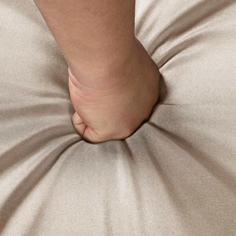 Set tavolo e sedie da pranzo per giardino 6-7 posti, mobili da giardino con poltrone e carrello portavivande rimovibile, Beige+Colore naturale