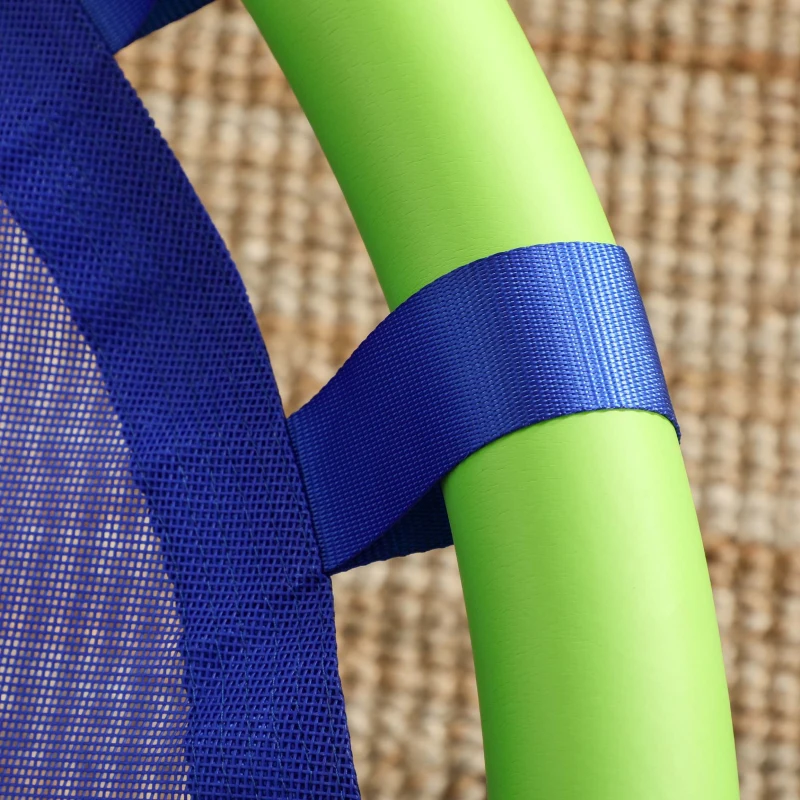 Outsunny Columpio Infantil Nido con Altura Ajustable Columpio Redondo de Árbol para +3 Años Ø100x120-180 cm Azul y Verde