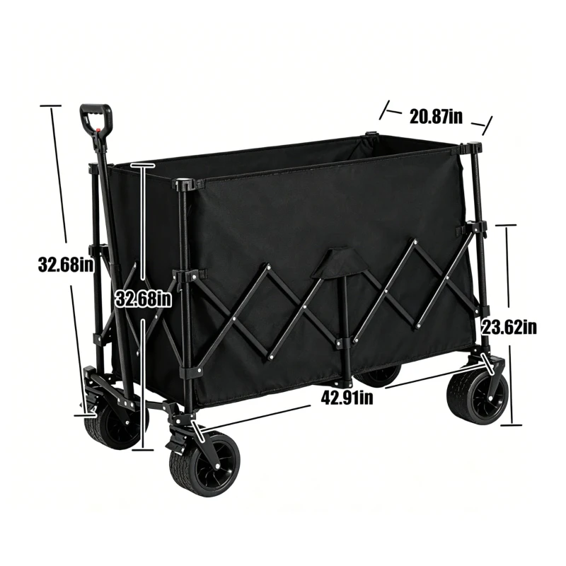Faltbarer Strandwagen, 109x53x83 cm, Schwarz