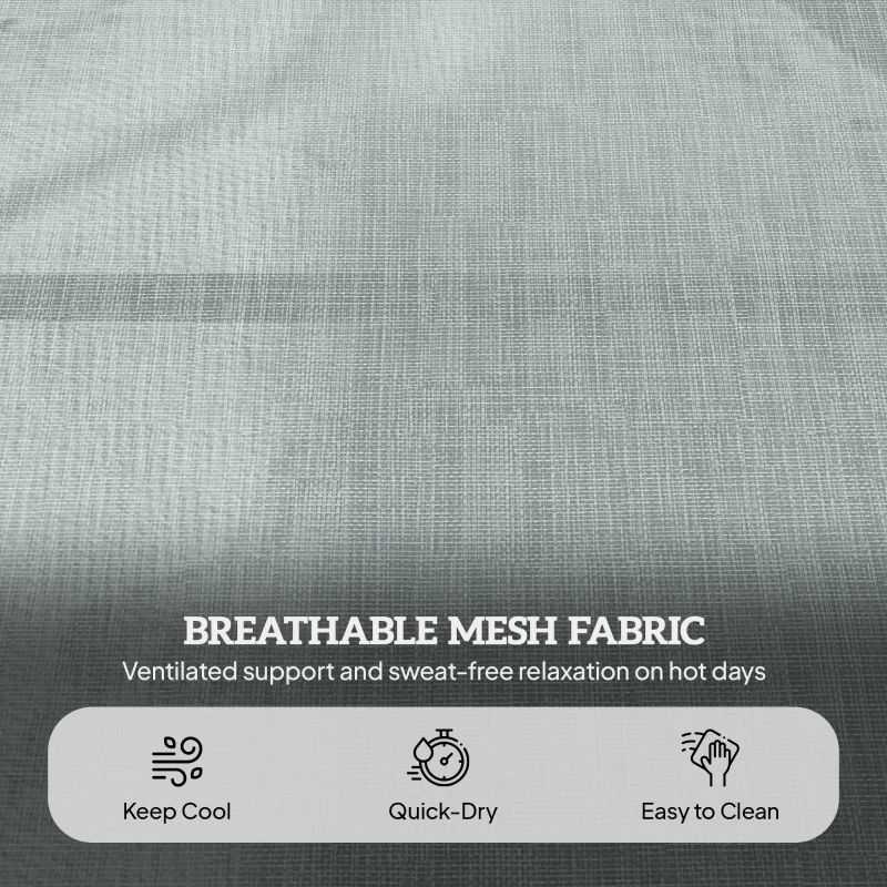 Outsunny Leżak słoneczny Ogrodowe Leżanki Relaksacyjne, składany, odporny na warunki atmosferyczne, 194 cm x 72 cm x 89 cm, Czarny + Ciemnoszary