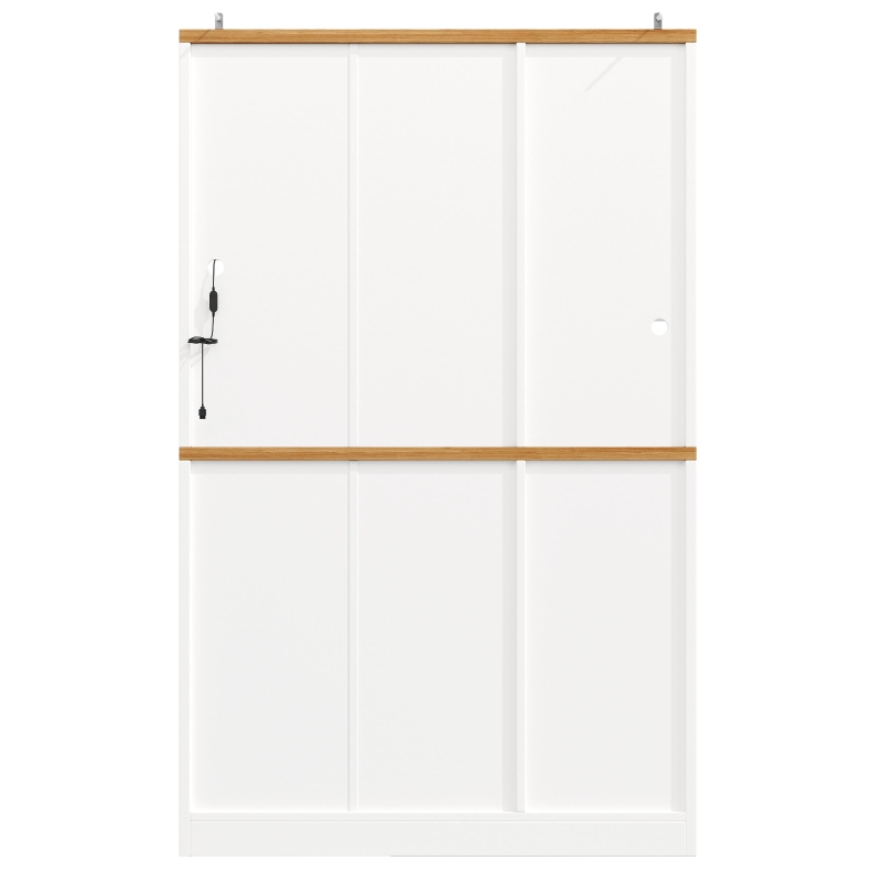 Tall Display Cabinet with 3-Door Storage and Large Worktop, Versatile Sideboard for Kitchen and Living Area, 104L x 40W x 180H cm, White