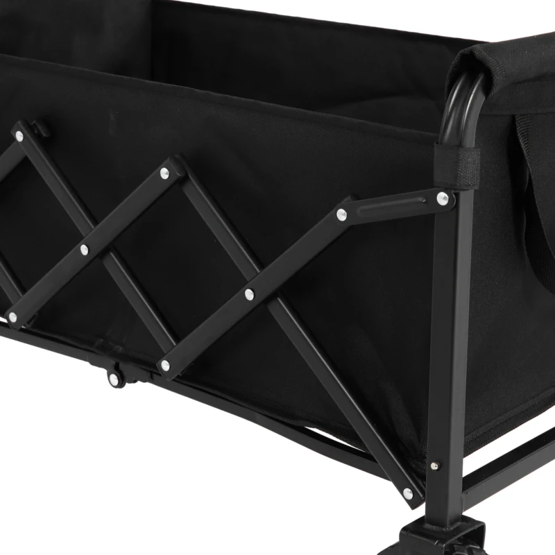 Faltbarer Strand- und Gartenwagen, für Camping, Einkaufen, 66 x 41 x 44,5 cm, Schwarz