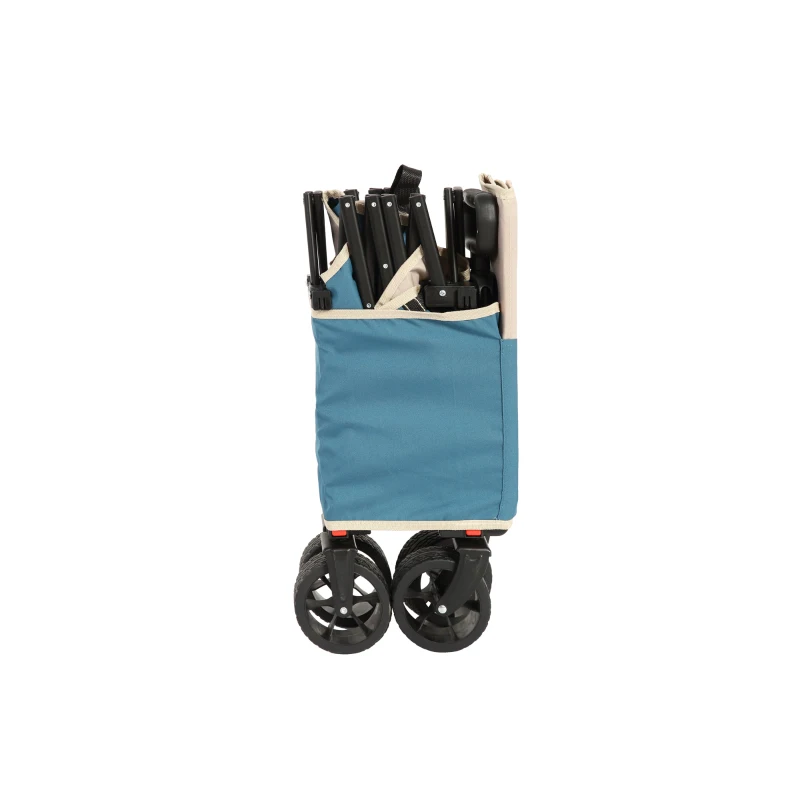 Faltbarer Bollerwagen, für Camping, Einkaufen, 77 x 48 x 45 cm, Blau