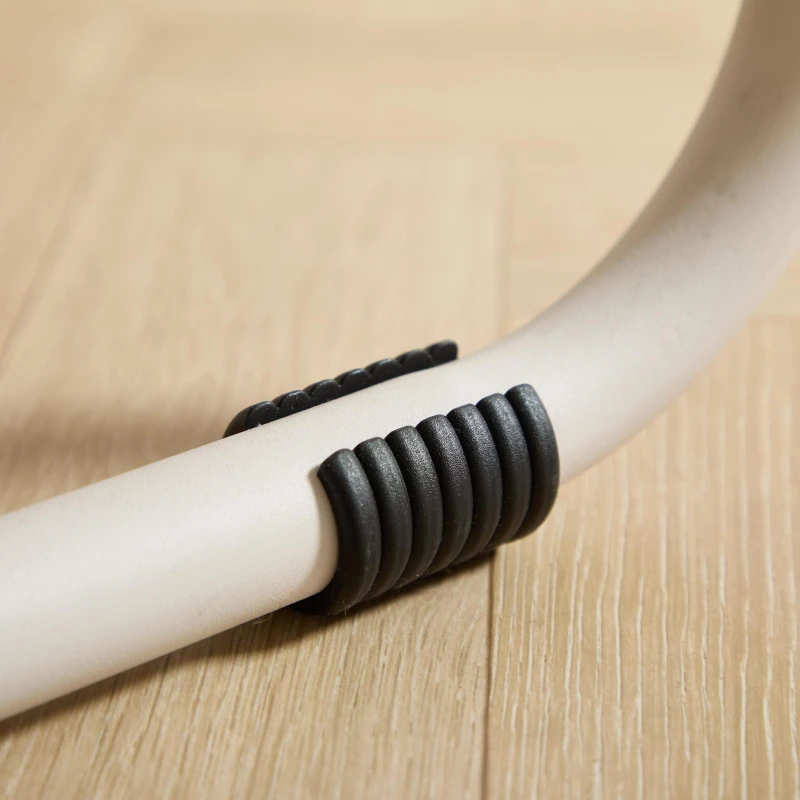 Poltrona lounge da esterno con pouf, cuscino imbottito, tessuto sling, struttura in acciaio, Beige