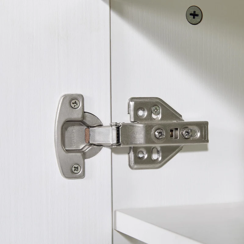 Modern Bar Table with 6 Adjustable Shelves and Storage Cabinet, Extendable Dining Table for 4–6 People, 118-180L x 50W x 94H cm, White