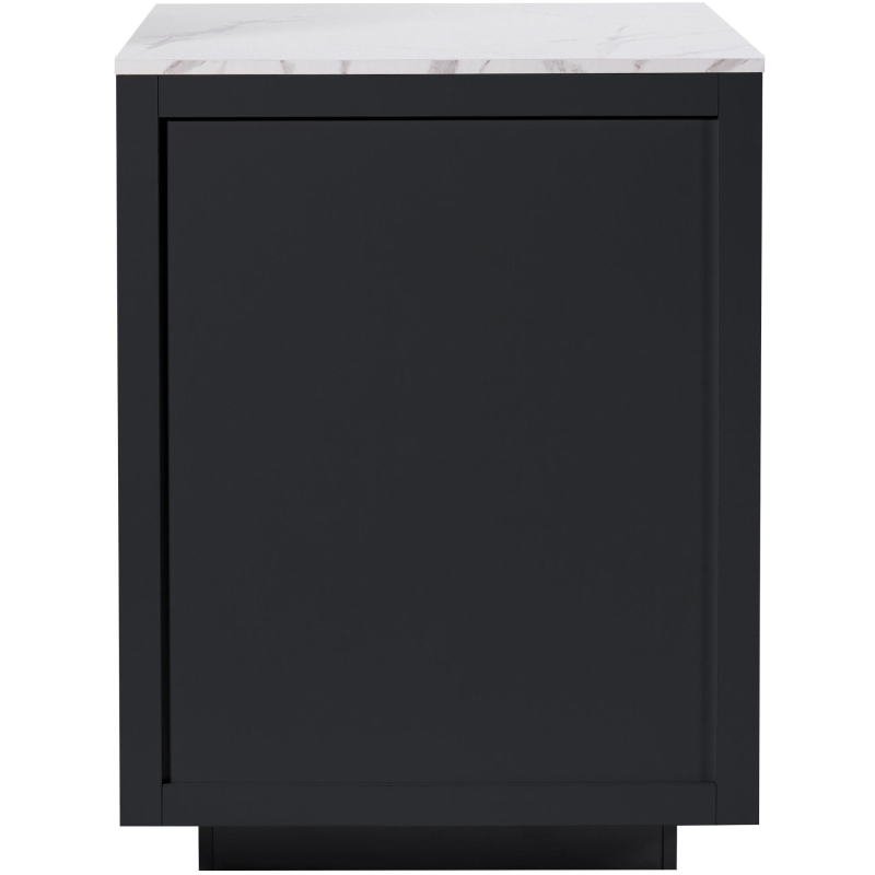 Extendable Bar Table with 2 Drawers and 4 Compartments, Expandable Kitchen Island for 2–6 People, 133-202L x 70W x 93.5H cm, Black