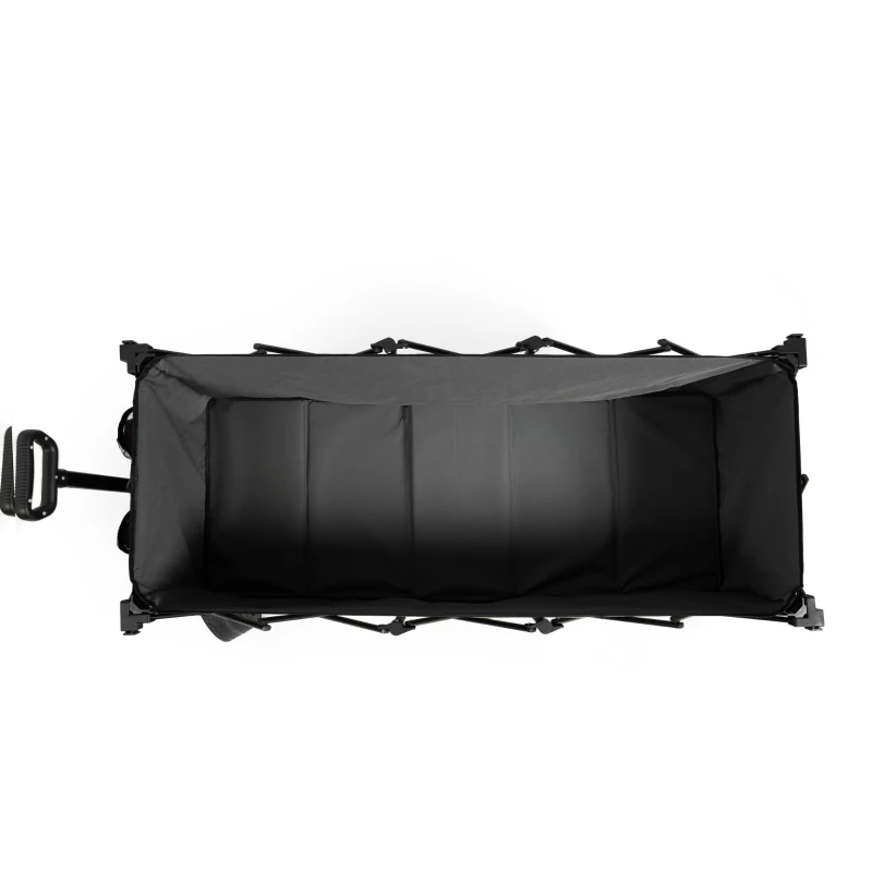 Faltbarer erweiterbarer Bollerwagen, mit viel Stauraum, 136x54x60 cm, Armeegrün