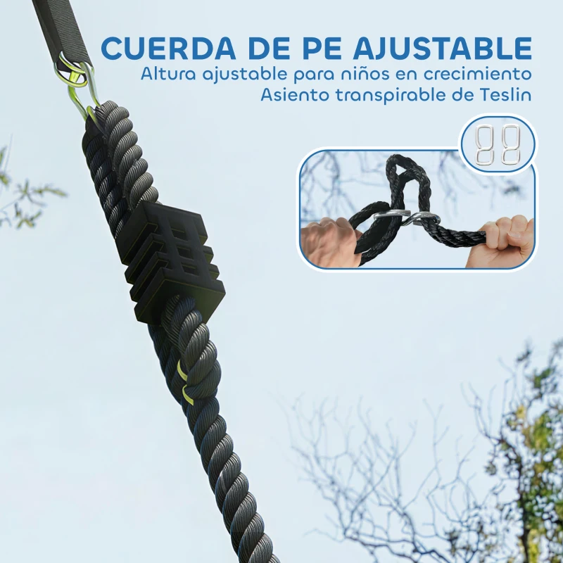 AIYAPLAY Columpio Nido Infantil Ø120 cm Altura Ajustable Columpio Redondo para Niños para Árbol Carga 300 kg Multicolor