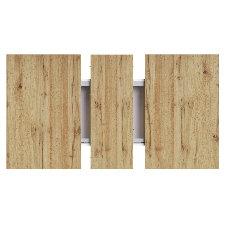 Extendable Dining Table with Telescopic 2-Sided Extension, Space-Saving Table for 4-6 People, 110-140L x 80W x 75H cm, White