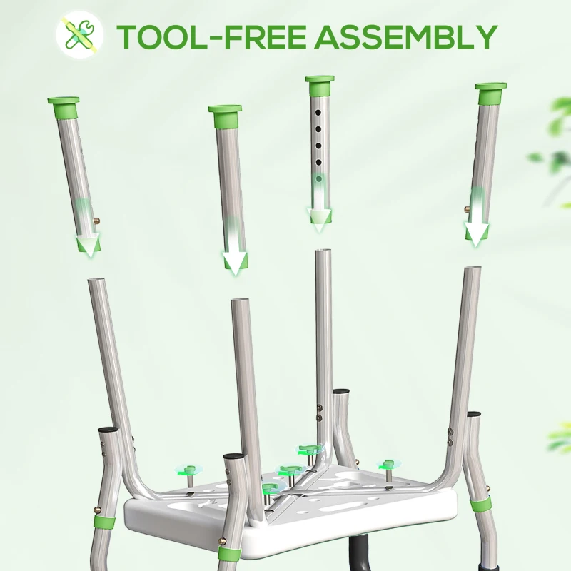 HOMCOM 57-69cm Aluminium Frame Bath Seat