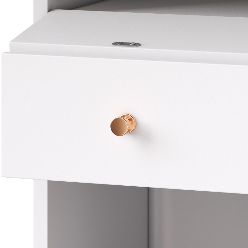 Extendable Dining Table with Telescopic 2-Sided Extension, Space-Saving Table for 4-6 People, 110-140L x 80W x 75H cm, White