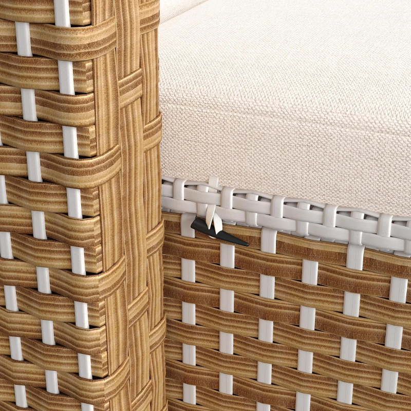 Outdoor Wicker Double Chaise Lounge with Openable Adjustable Canopy, Modern Garden Furniture Set for Patio, 160L x 192W x 137H cm, Beige