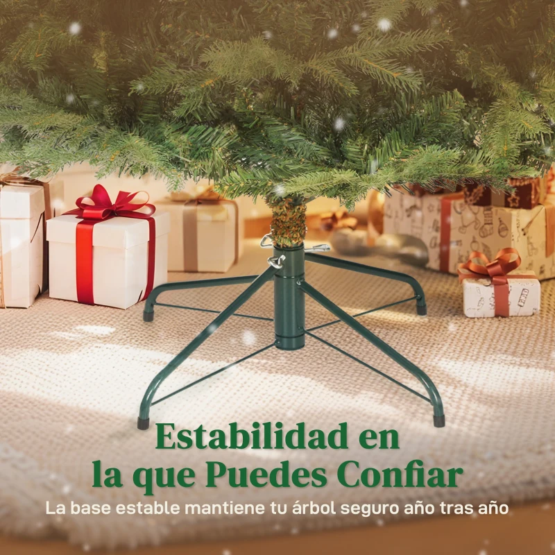 HOMCOM Árbol de Navidad Artificial 180 cm con 1794 Ramas y Soporte Metálico Plegable Fácil Montaje para Salón Interior Verde