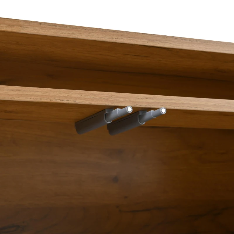 Modern Storage Cabinet with Soft-Close Hinges & Adjustable Shelves, Multifunctional Sideboard for Living Areas, 140L x 40W x 70H cm, Wood