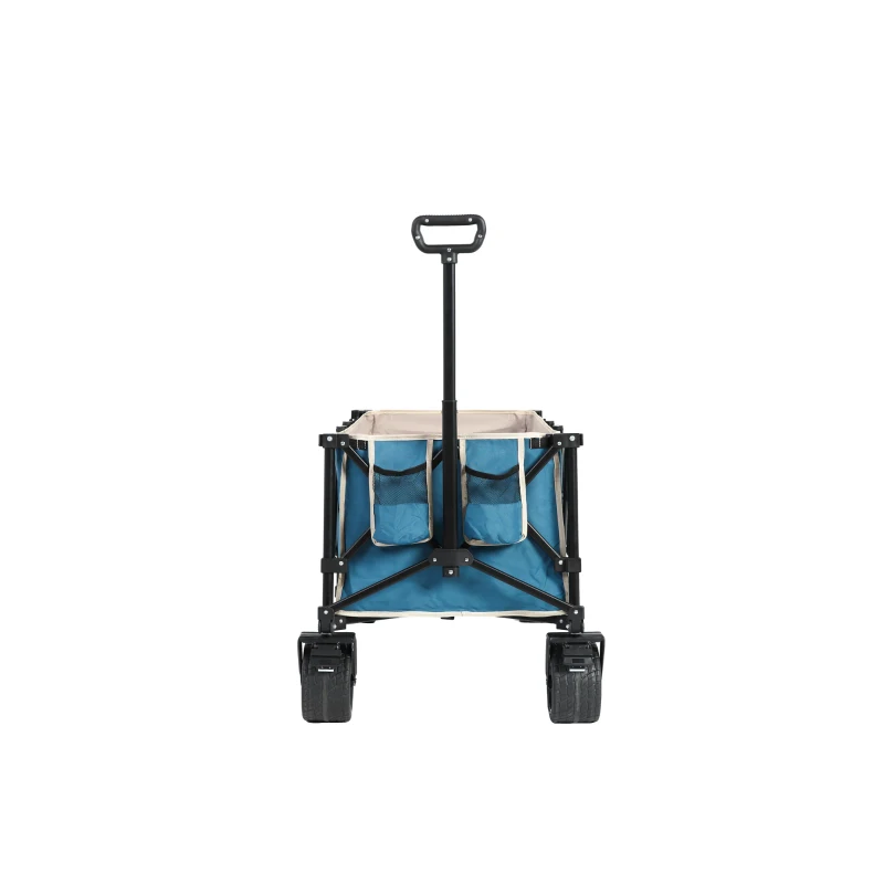 Faltbarer erweiterbarer Bollerwagen, mit viel Stauraum, 136x54x60 cm, Blau